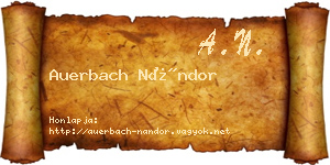Auerbach Nándor névjegykártya